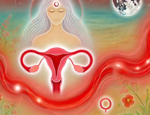Mulher e seu utero vermelho